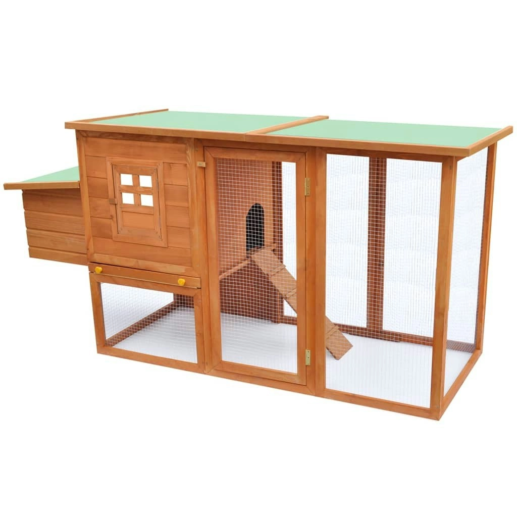 Outdoor Chicken Cage Hen House with 1 Egg Cage Wood 170164