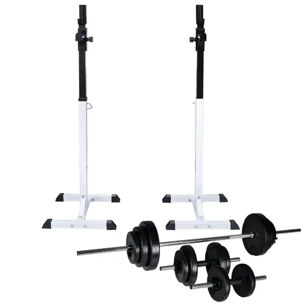 Barbell Squat Rack with Barbell and Dumbbell Set 30.5 kg 275353