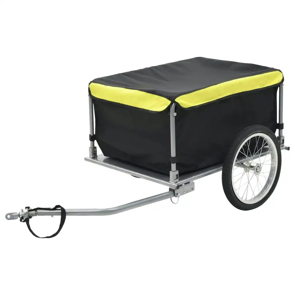 Bike Trailer Black and Yellow 65 kg 91684