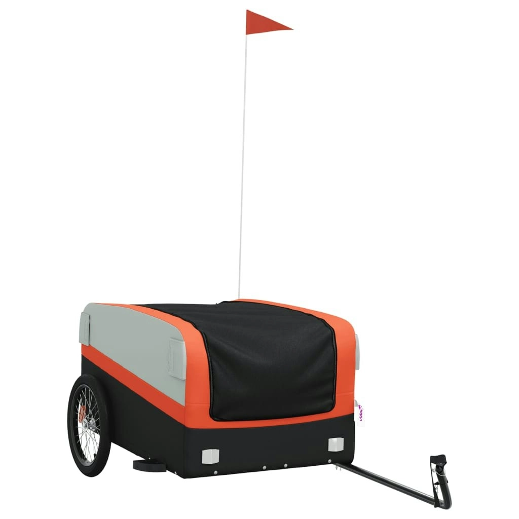 Bike Trailer Black and Orange 45 kg Iron 94047