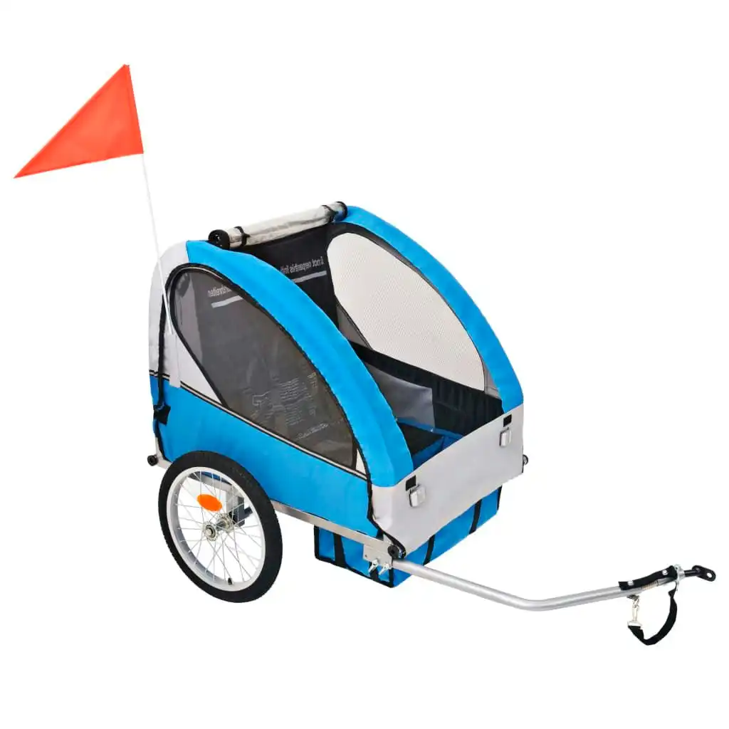 Bike Trailer Grey and Blue 30 kg 91372