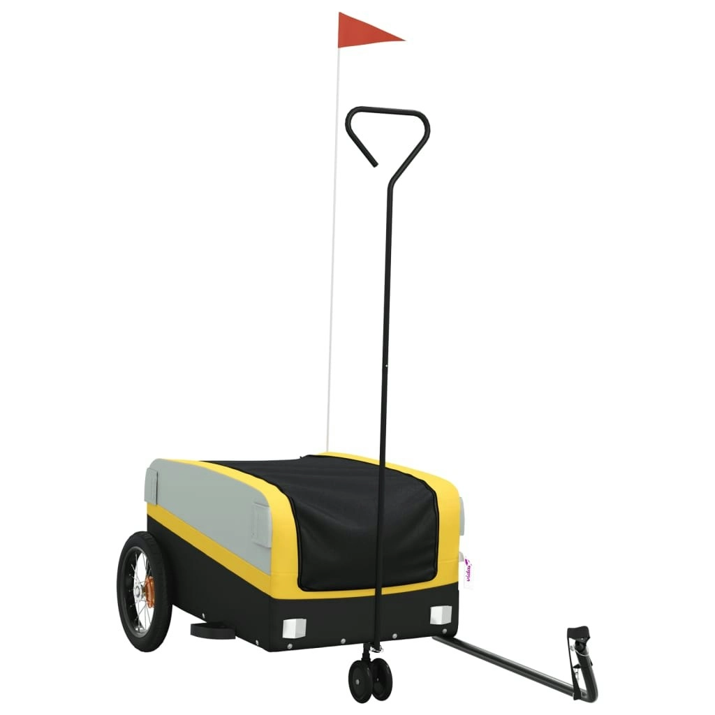 Bike Trailer Black and Yellow 30 kg Iron 94057