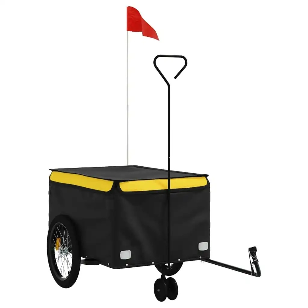 Bike Trailer Black and Yellow 45 kg Iron 94113