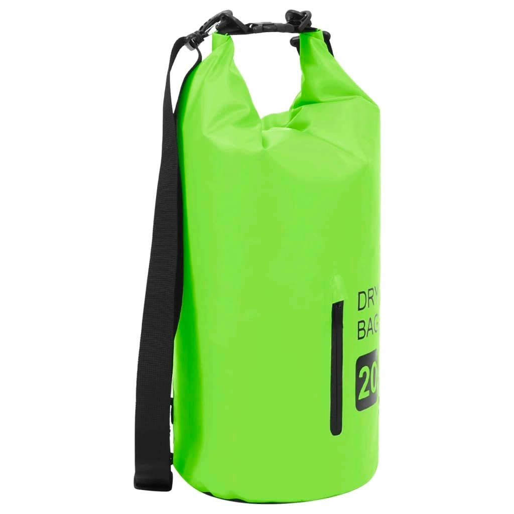 Dry Bag with Zipper Green 20 L PVC 92777