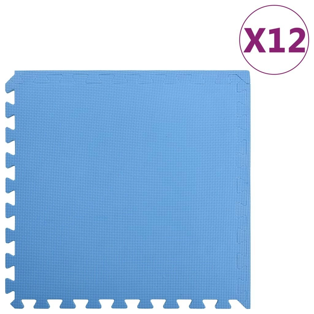 Floor Mats 12 pcs 4.32 mÂ² EVA Foam Blue 92465