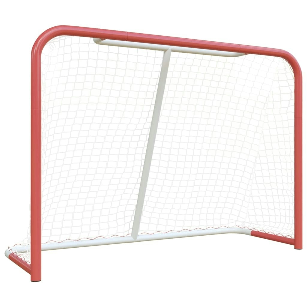 Hockey Goal with Net Red&White 153x60x118 cm Steel&Polyester 93741