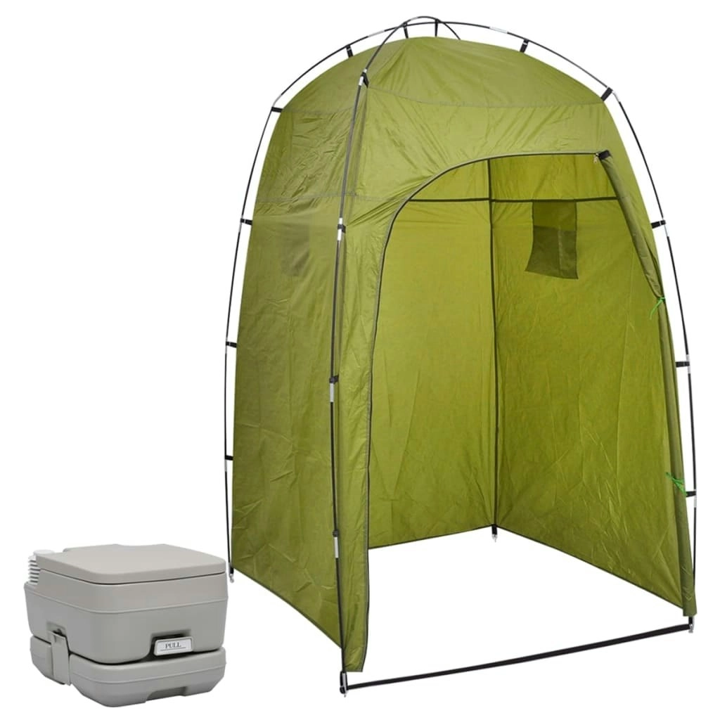 Portable Camping Toilet with Tent 10+10 L 3081890