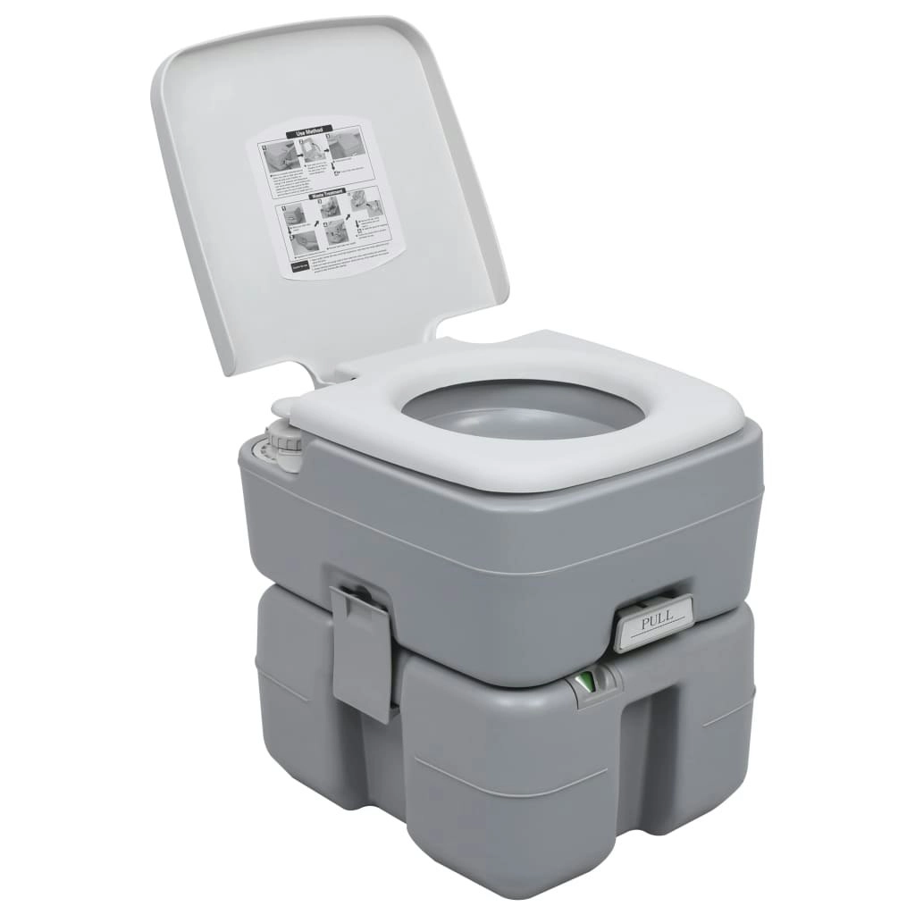 Portable Camping Toilet Grey 20+10 L 30138