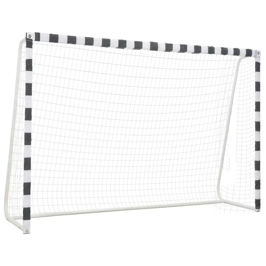 Soccer Goal 300x200x90 cm Metal Black and White 91954