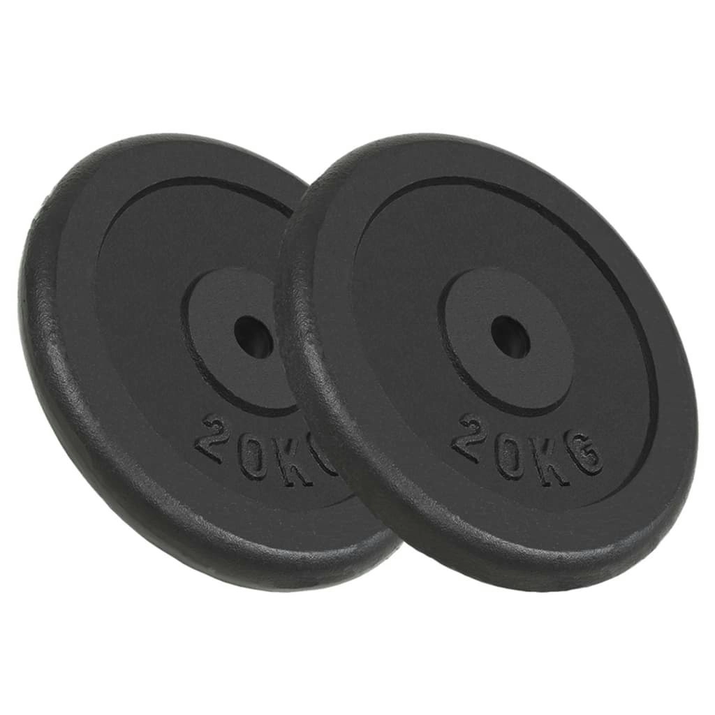 Weight Plates 2 pcs 2x20 kg Cast Iron 91397