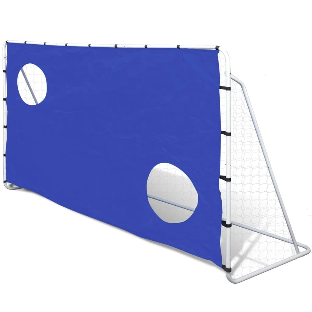 Soccer Goal with Aiming Wall Steel 240 x 92 x 150 cm High-quality 90573