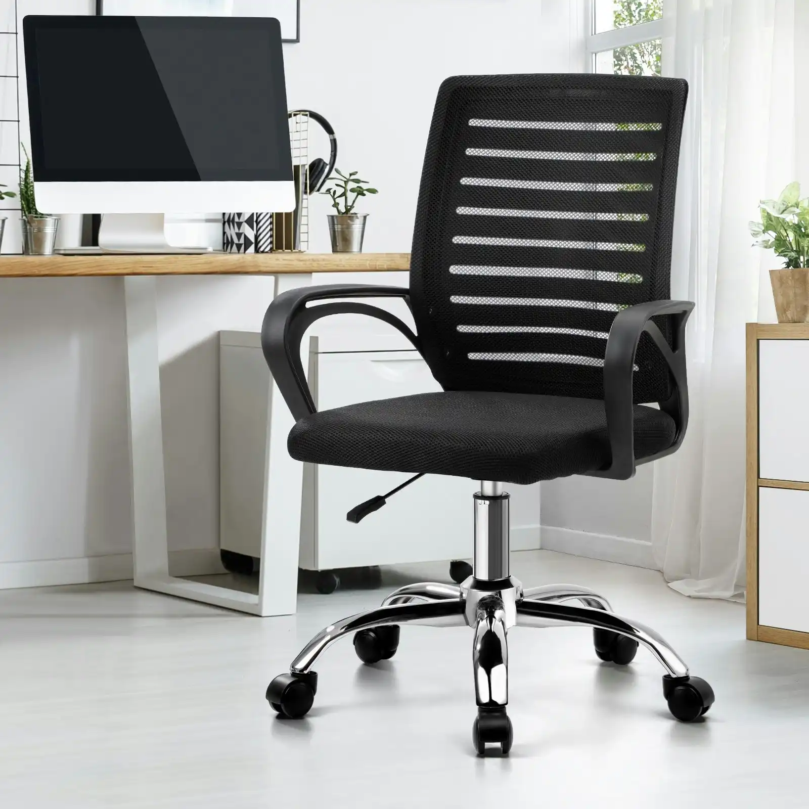 Oikiture Mesh Office Chair Executive Computer Seat Gaming Racing Work Black