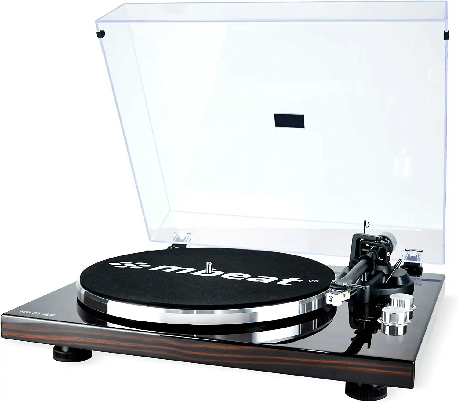 mBeat Pt-18k Bluetooth Turntable Player - Black