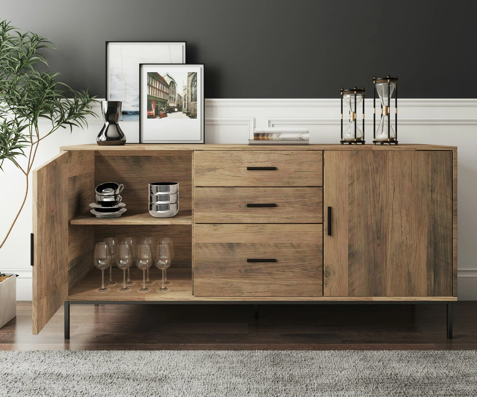 Bronx Buffet Sideboard Console Tables 2 Door 3 Drawer 140 cm