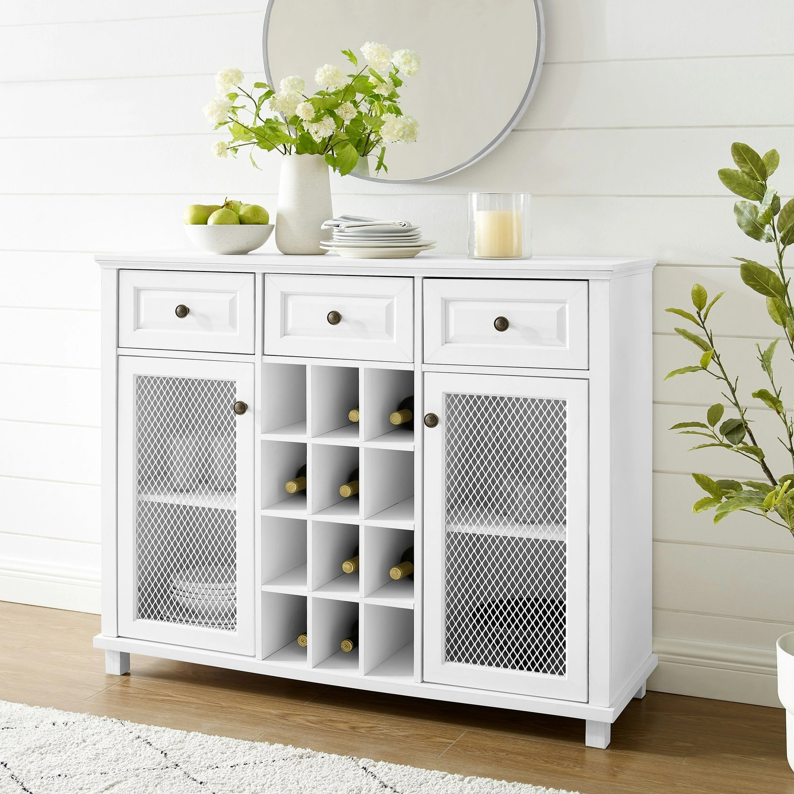 Modern Farmhouse Sideboard Wine Cabinet | Stylish & Functional Wine Storage