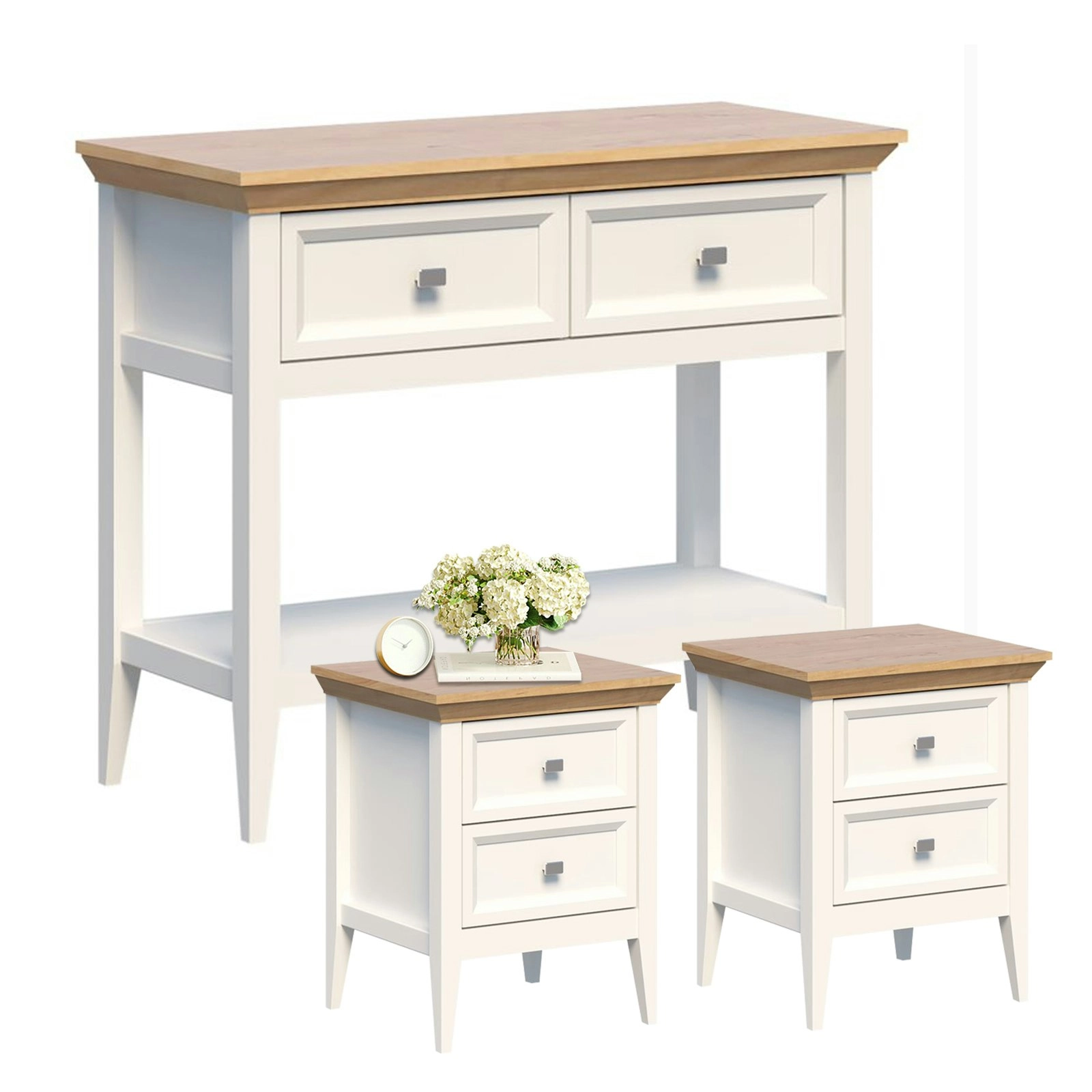 Coogee Console Table with Drawers & Bedside Table Set Elegant Storage Solutions for Modern Interiors