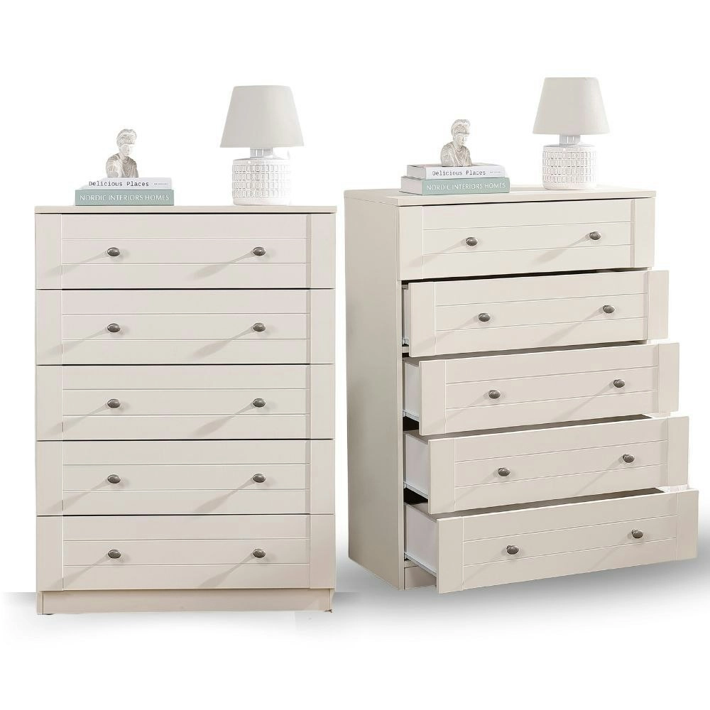 Harriet 5 Drawer Chest Tallboy Dresser - 2 Set Bundle | Stylish and Durable Bedroom Storage