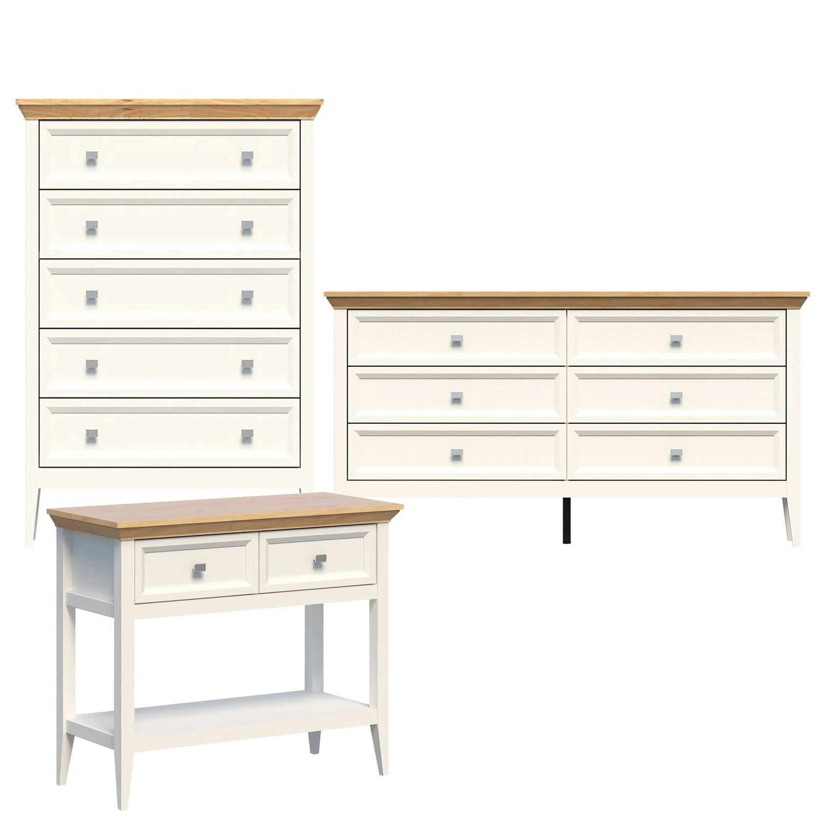 Coogee 5 Drawer Chest, 6 Drawer Tallboy Dresser, and Console Table  Complete Storage Solution