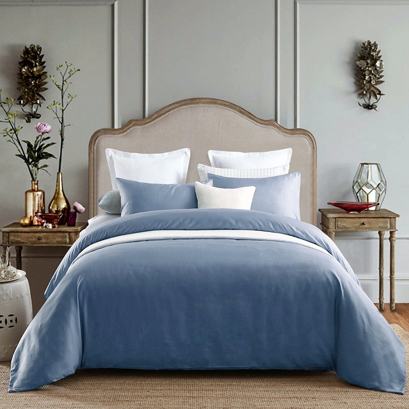 100% Cotton 650TC Sateen Silver Blue Quilt Doona Cover Set