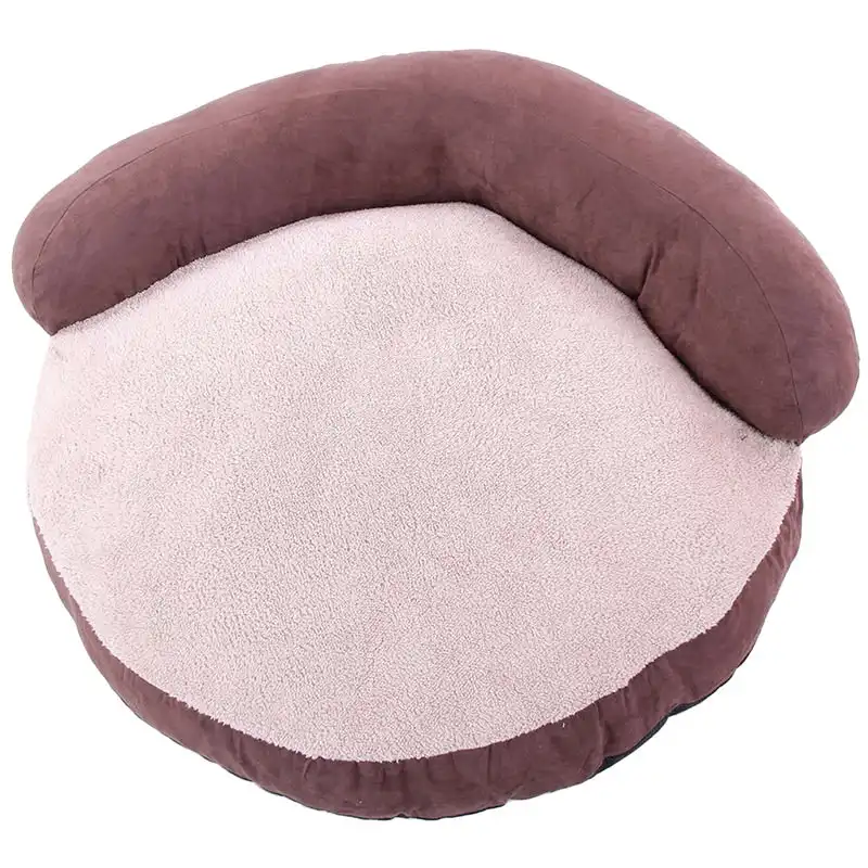 Dog Bed Sofa Soft Warm Cozy Cushioned Plush Fleece Dog Bed Sofa Chocolate