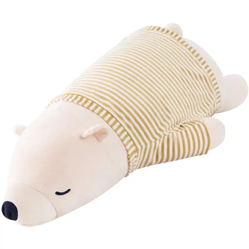 Super Cute Large Giant Sleeping Polar Bear with clothes Large plush Toy 105cm Cream