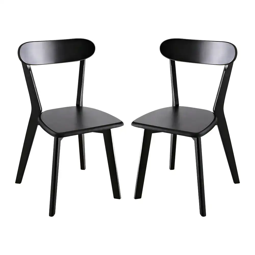 Furb 2x Dining Chairs Minimalist Wooden Chair Accent Chair Kitchen Black