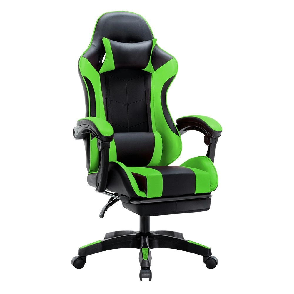 Furb Gaming Office Chair PU Leather Executive Computer Seat with Footrest,Green