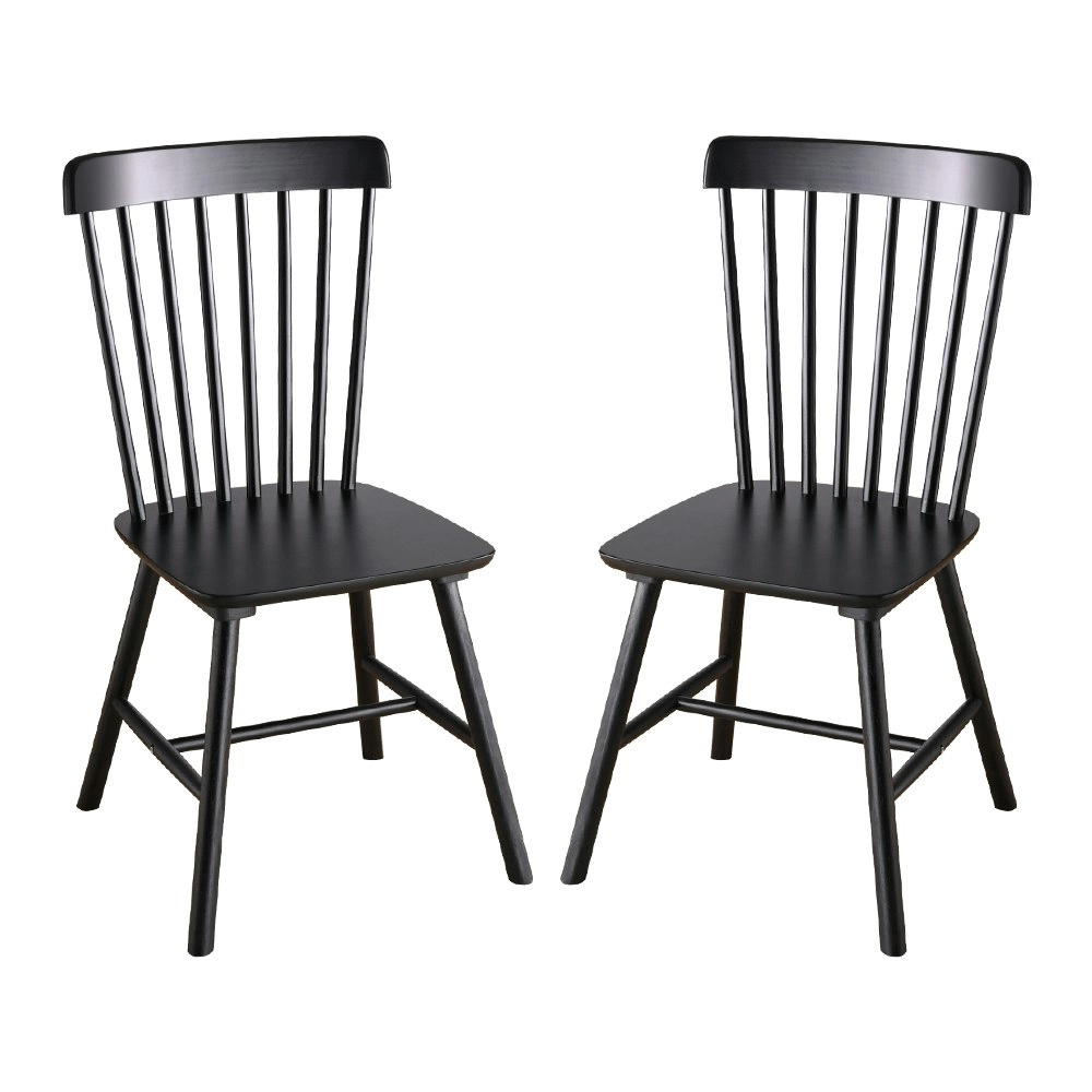 Furb Dining Chairs Set of 4 Soild Wood Accent Kitchen Chair Black