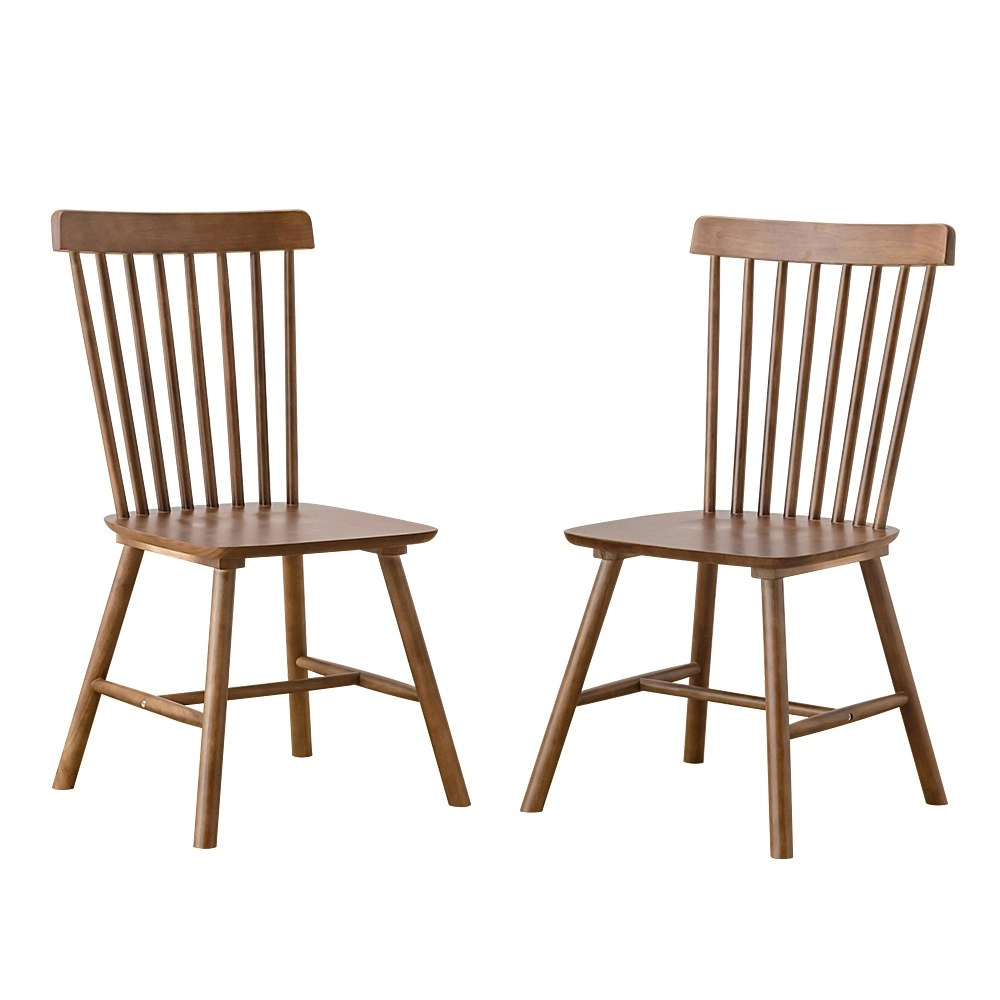 Furb Dining Chairs Set of 4 Soild Wood Accent Kitchen Chair Brown