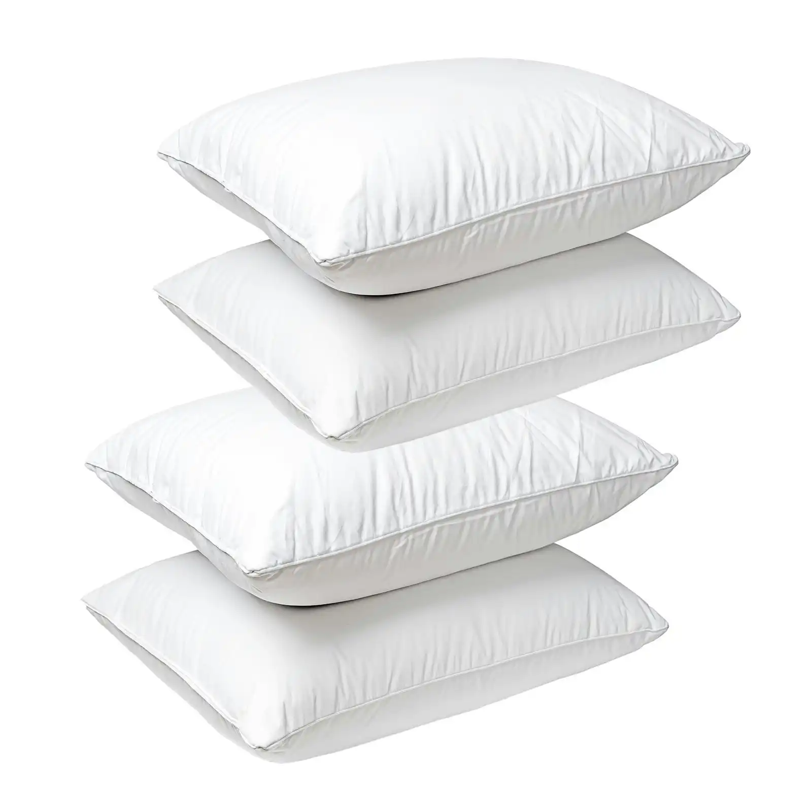 Royal Comfort Duck Feather Down Pillows 50 x 75cm Set Hotel Quality - 4 PACK