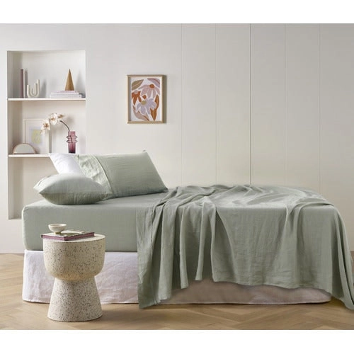 Vintage Design SAGE 100% Linen Sheet Set