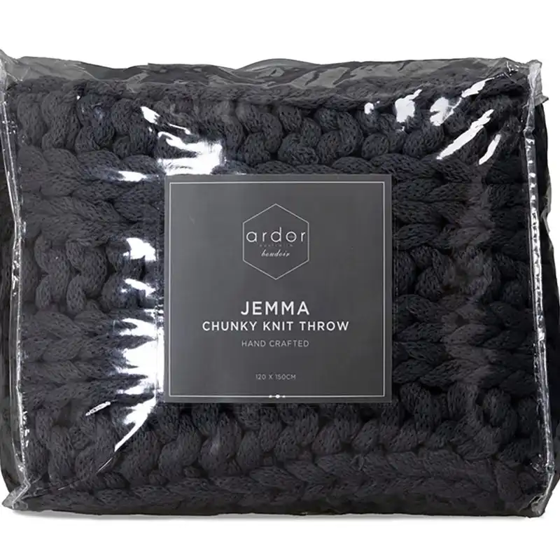 Ardor Boudoir Jemma Chunky Throw   Charcoal