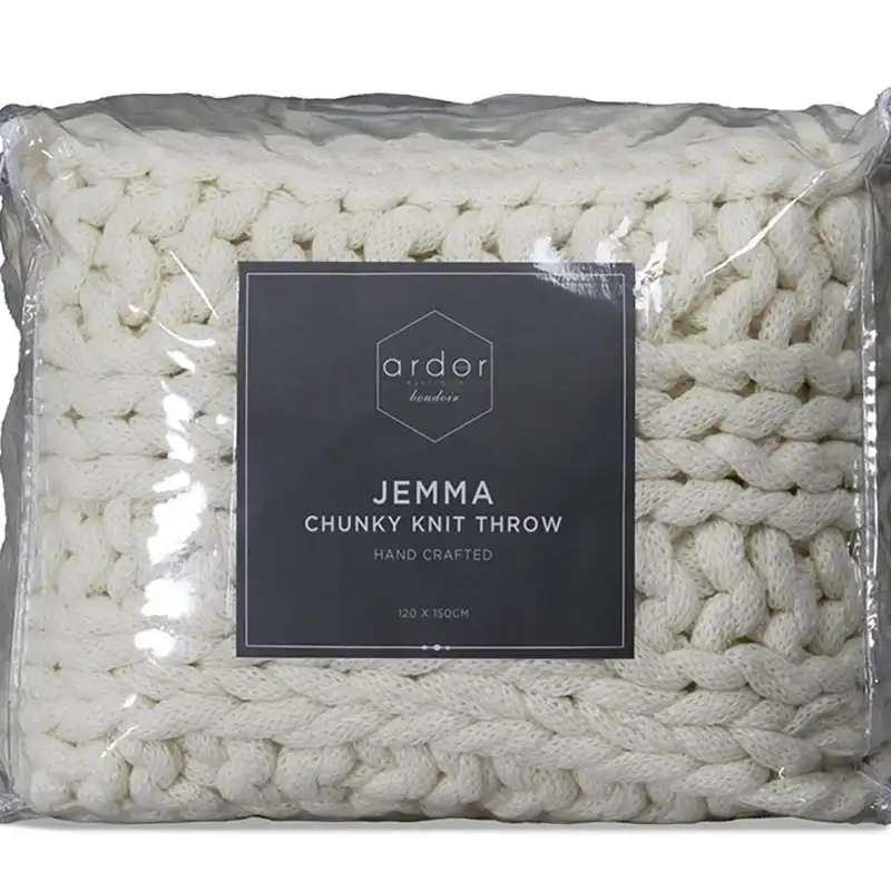 Ardor Boudoir Jemma Chunky Throw   Ivory