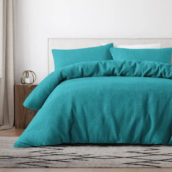 Bas Phillips Premier Cotton Waffle Quilt Cover Set - TEAL