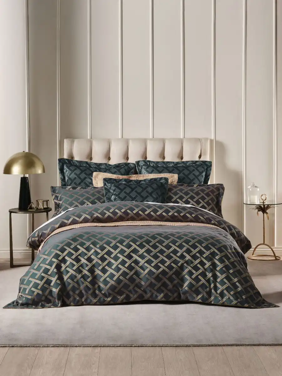 Grace By Linen House Valeria Slate Quilt Cover Set