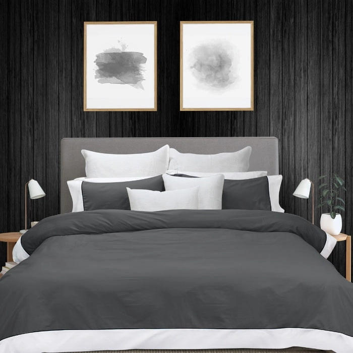 Bas Phillips New York Quilt Cover Set - Charcoal/White