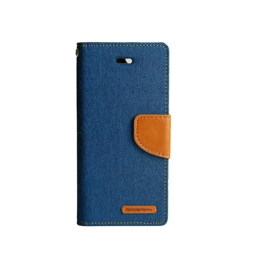 Goospery Canvas Book Case For Galaxy S22 6.1" - Blue