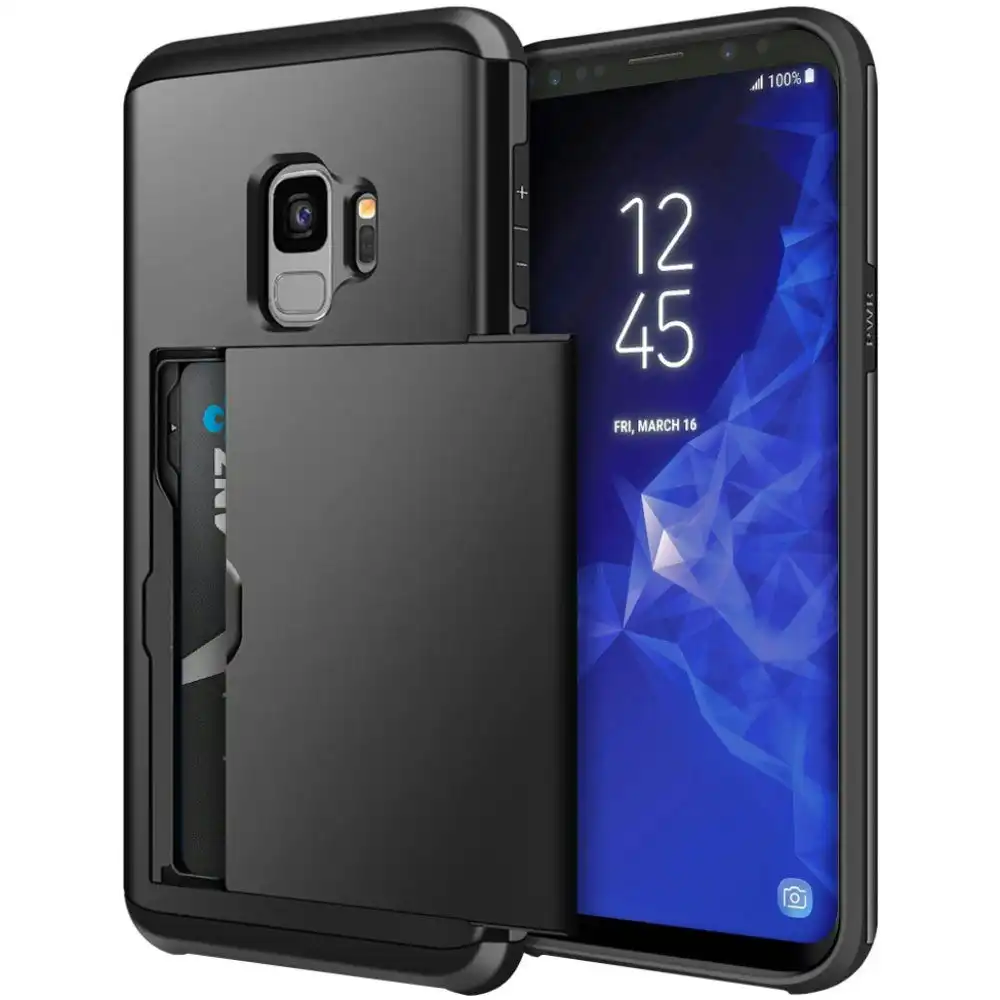 Verge Hard Case With Card Holder For Galaxy S9+ 6.2" - Black