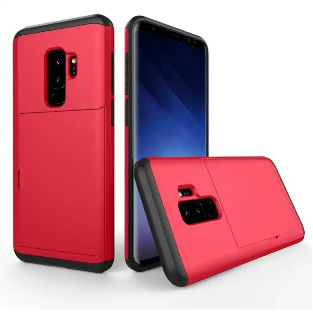 Verge Hard Case With Card Holder For Galaxy S9+ 6.2" - Red