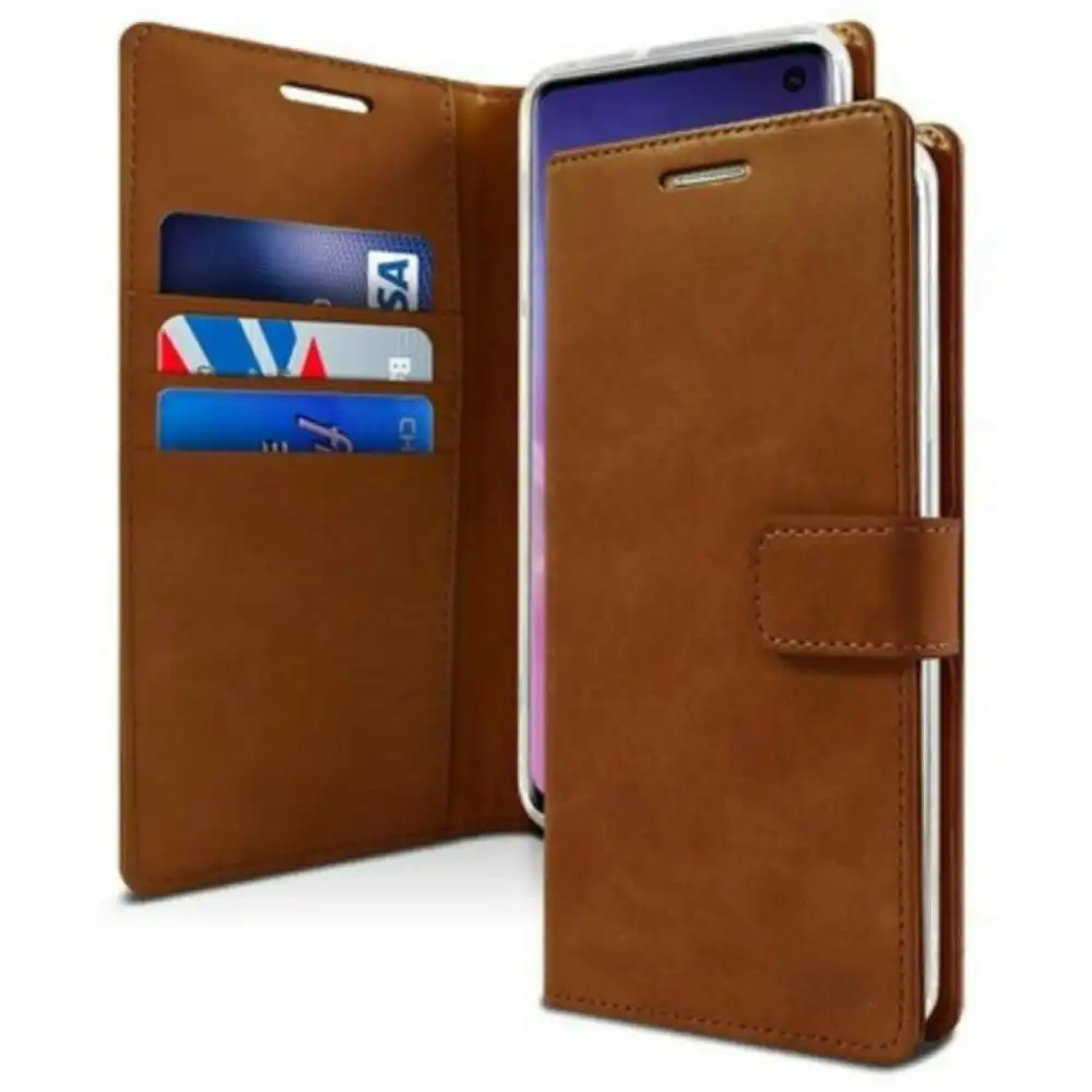 Mansoor Diary Case With Card Slot For Galaxy S22 Ultra - Brown