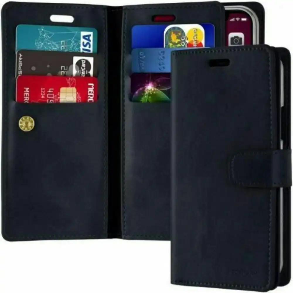 Mansoor Diary Case With Card Slot for iPhone 13 Pro Max 6.7" - Navy