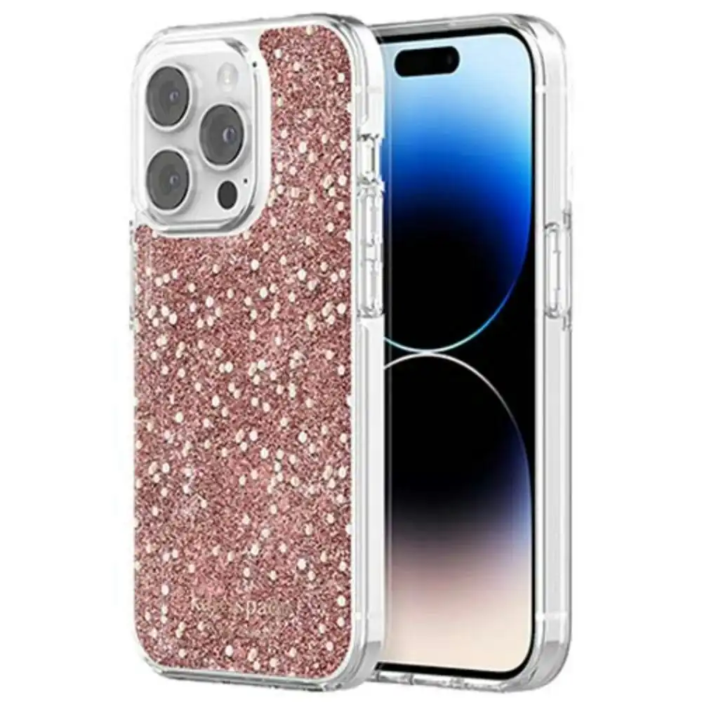 Kate Spade Chunky Glitter Case For iPhone 14 Pro 6.1" - Rose Gold