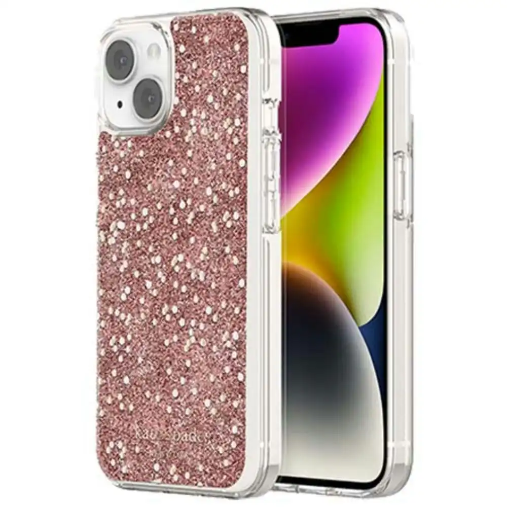 Kate Spade Chunky Glitter Case For iPhone 14 6.1" - Rose Gold