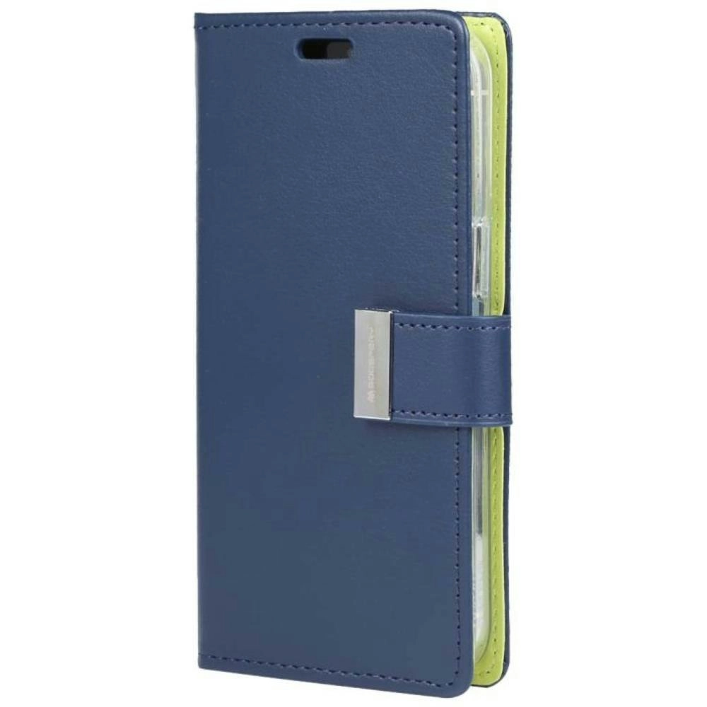 Goospery Rich Diary Book Case For iPhone 14 Pro Max 6.7" - Navy