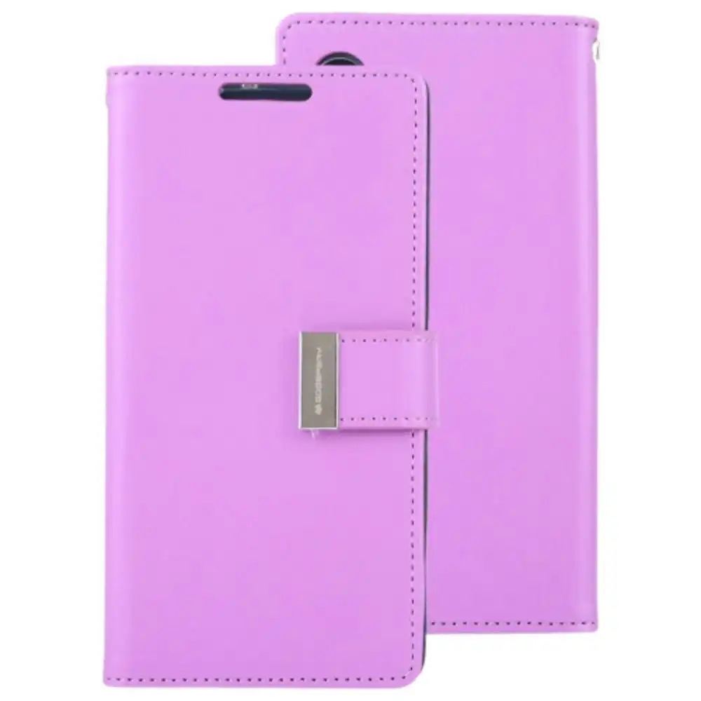 Goospery Rich Diary Book Case For iPhone 14 Pro Max 6.7" - Purple