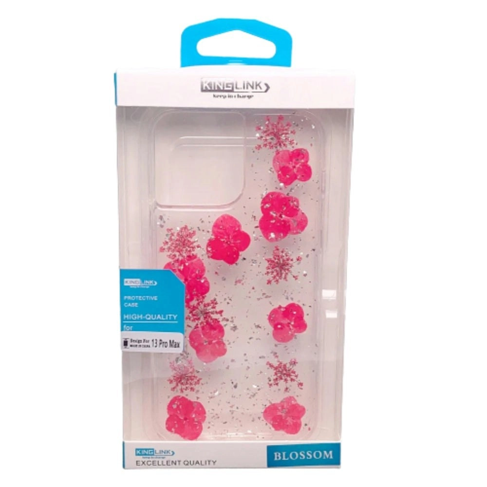 King Link Real Flower Crystal Hard Case For iPhone 12 / 12 Pro 6.1" - Red