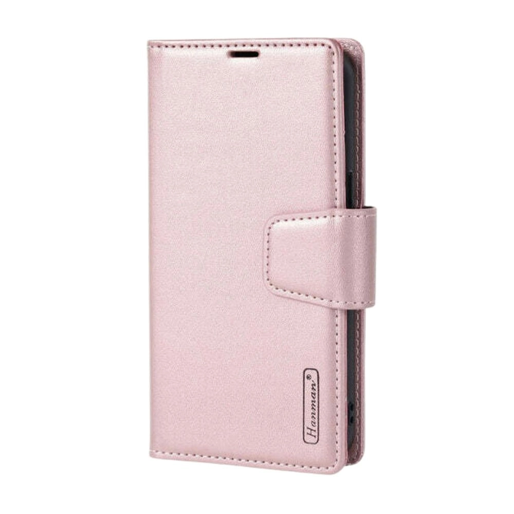 HANMAN 2-in-1 Detachable Wallet Case for iPhone 15 (6.1") - Rose Gold