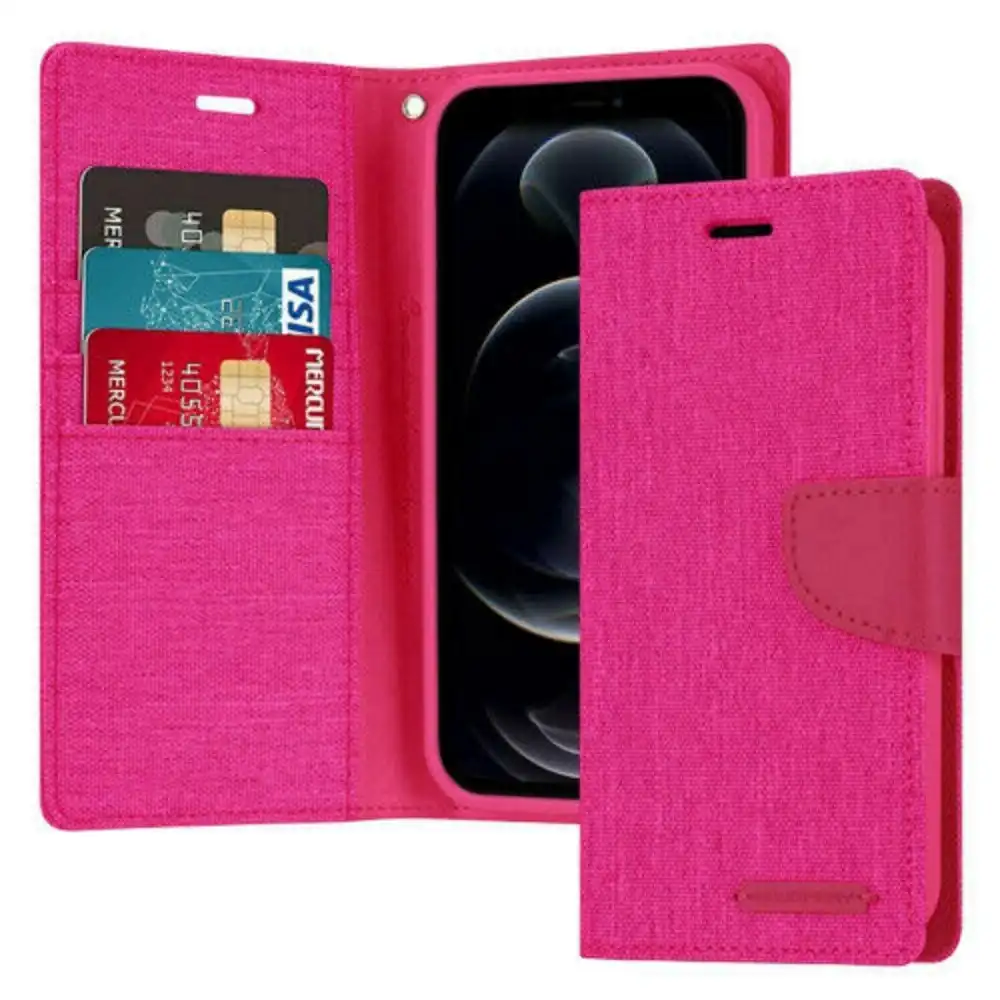 Goospery Canvas Book Case For iPhone 7+ / 8+ - Pink