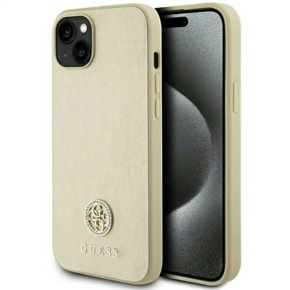 Guess Diamond Smooth Case For iPhone 15 6.1" - Gold