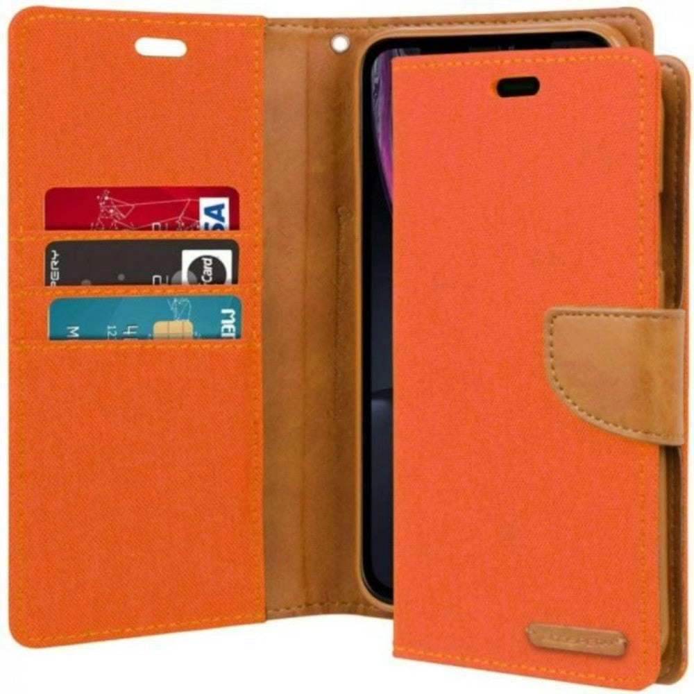 Goospery Canvas Book Case For iPhone Xs Max - Orange